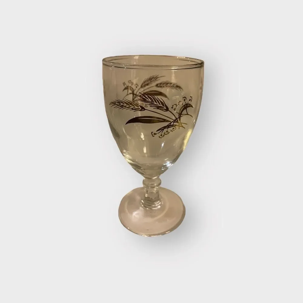 Vintage Homer Laughlin Prairie Gold Set of 4 Glasses